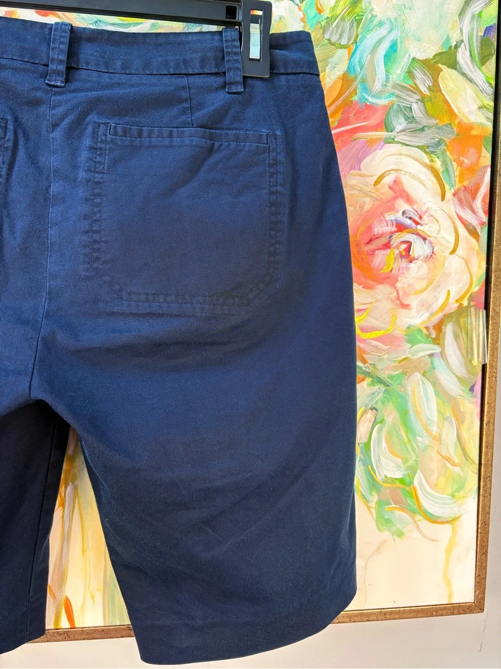 Vince Navy Blue Stretch Cotton Bermuda Shorts Size 4 Women’s Casual